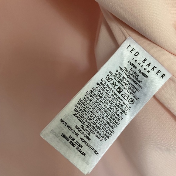 NWOT Ted Baker Heavy Crepe Pink Stretch Dress 3 (8/10) Tilola Sleeveless - Picture 13 of 14